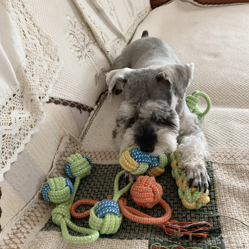 Dog rope knot Toys set grinding teeth Teeth Ripping Hemp Rope Dog Bite Rope Hemp Rope ball Rope Biting rope Dog Rope Ball