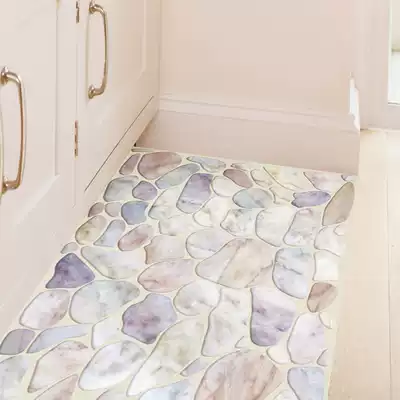 3D three-dimensional wall stickers Powder room bathroom floor floor stickers Decorative floor stickers waterproof floor rental house transformation