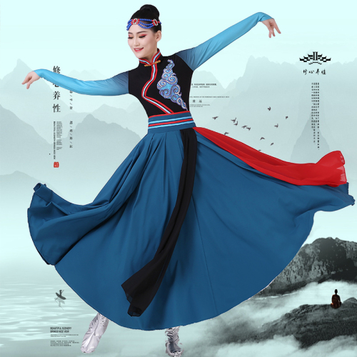 Chinese Folk Dance Dresses for women Mongolian costumes ethnic minorities Inner Mongolia dance costumes robes