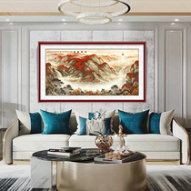 National Painting Landscape Painting Living Room Office Decoration Hanging Painting Scenery Leaning on Mountain Tufeng Feng Shui Poly Basin of the Treasure House of Kupa