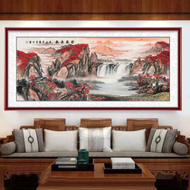 Hongyun When Head State Painting Landscape Painting Living-room Office Decoration Hanging Painting Poly-Treasure Basin Leaning on Mountain Tuesto Scenery Longsa