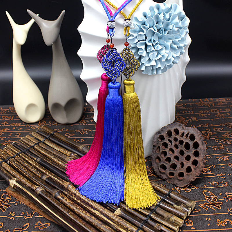 Good joy China knot diy accessories money knot thickened solid spike Bright line car pendant Hanging spike tassel