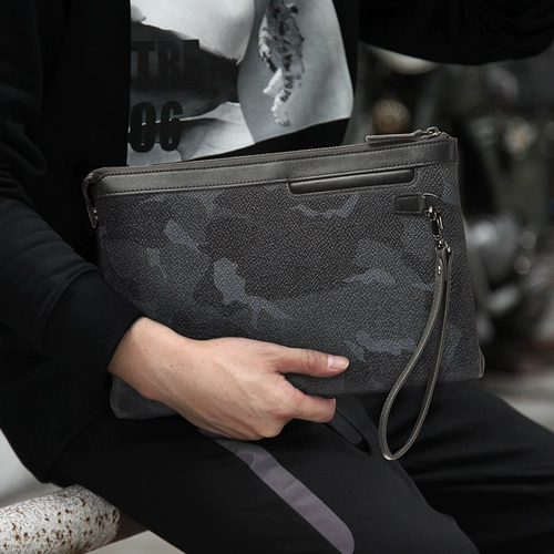 Вместительная и большая сумка с петлей на руку, универсальная мужская камуфляжная маленькая сумка клатч, европейский стиль