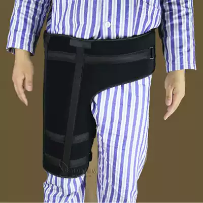 Thigh hip fixation with hip joint brace, hip bone, femoral fracture, bone fracture, hip orthopedic care instead of plaster