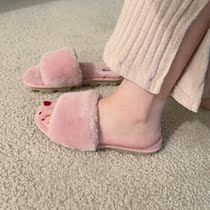 The upper foot looks so beautiful that the fairy must enter the 2021 new one with a little fragrant wind flat bottom fur slippers