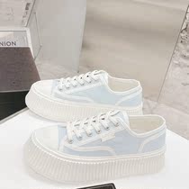 Small Fragrant Wind Sail Cloth Shoes Women Upper Foot Comfort Non-slip Pastry Thick Bottom Interior Heightening Casual Sports Little White Shoes