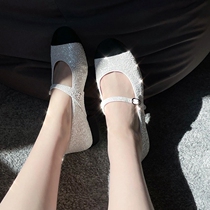 Small fragrant wind Mary Jane womens shoes French style retro good look for a straight belt with a round head thick heel and a thick bottom single shoe