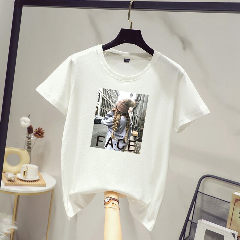 White T-shirt women's summer top short-sleeved loose half-sleeve pure cotton all-match base shirt 2021 new Korean version