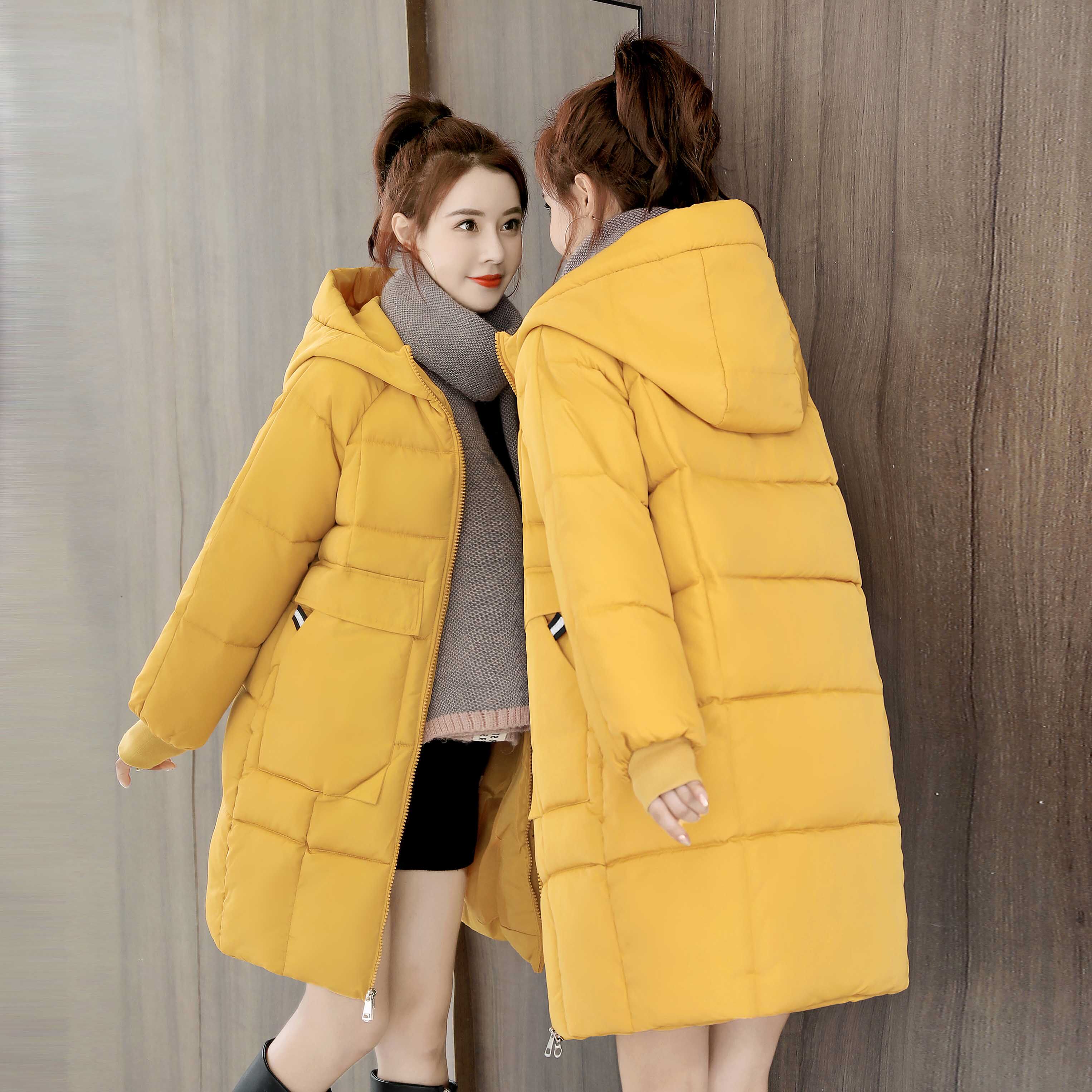 Down cotton-padded jacket women's Korean version loose autumn and winter mid-length coat winter cotton-padded jacket 2020 new women's thickened