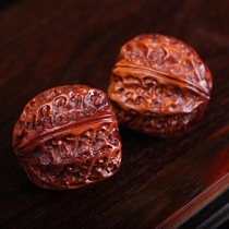 Laos huanghuali solid wood carved handle pieces for the elderly to play with walnut ornaments health balls for hand fitness