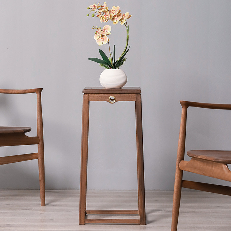 North American black walnut flower rack rack balcony living room indoor home new Chinese floor-to-ceiling solid wood bonsai rack