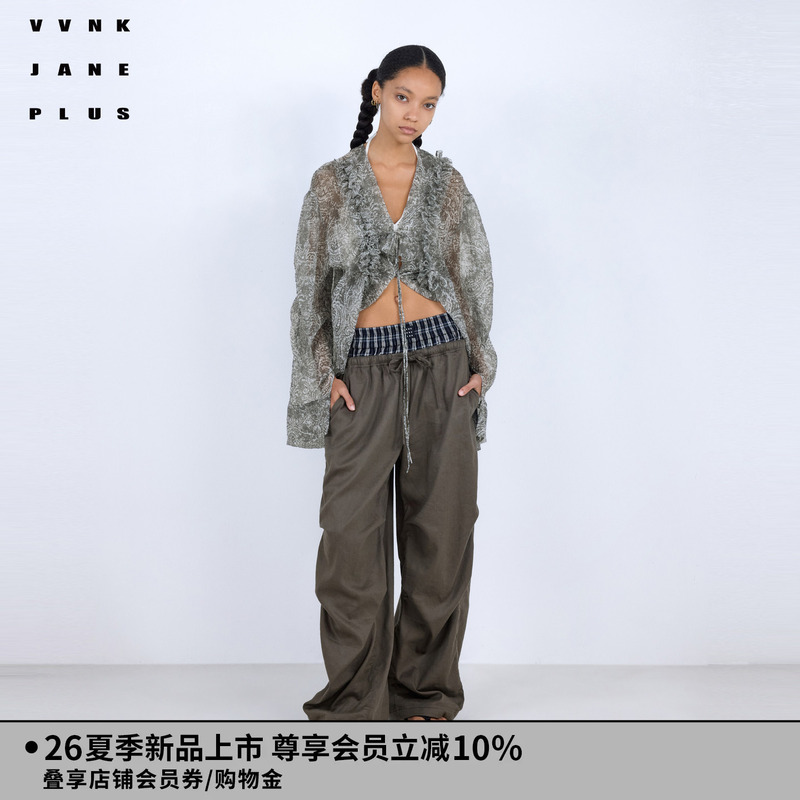 Vvnk Jane Plus2026 Spring New Style Ruffled Lace-Up Shirt for Women J620460020D