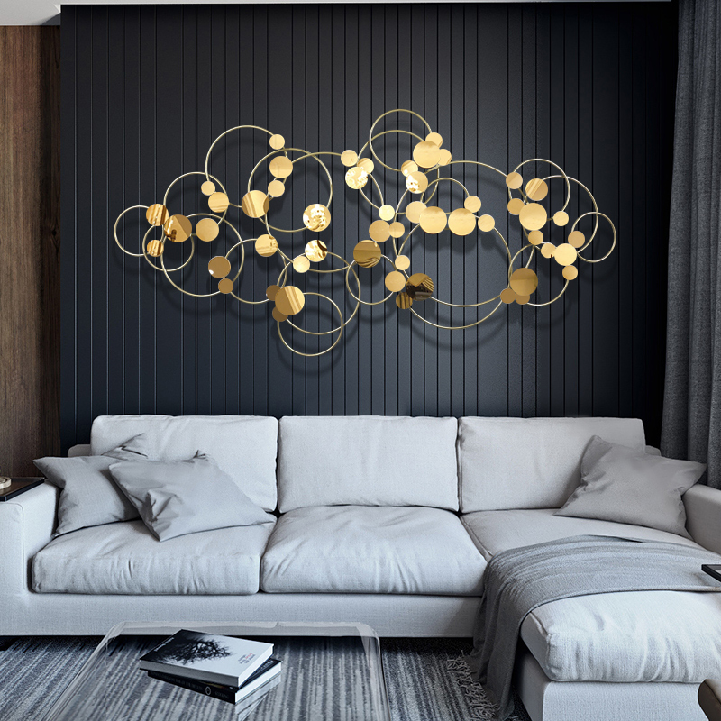 Metal light luxury wall hanging living room background wall decoration creative home wall pendant decoration restaurant wrought iron wall decoration