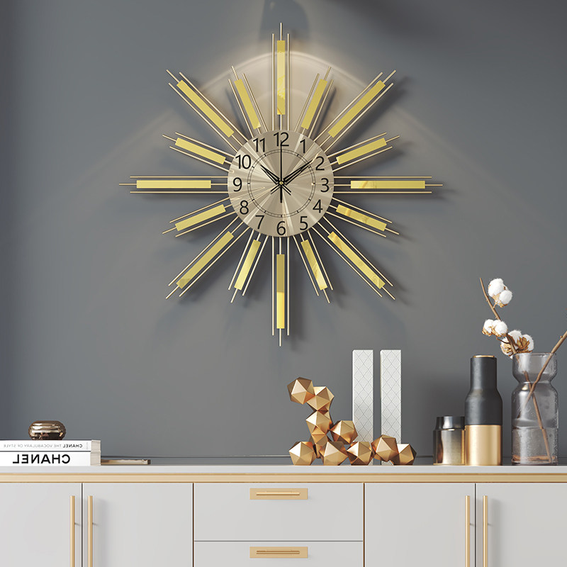 Watch Living Room Home Creative Clock Fashion Trend mute titanium alloy hanging bell personality brief Nordic light extravagant hanging table
