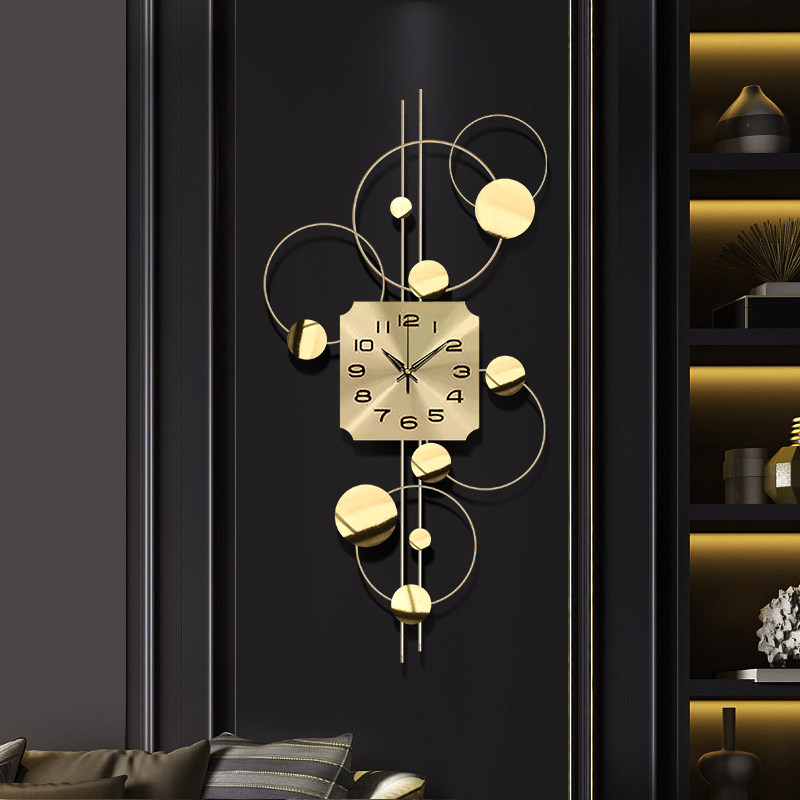 Clock wall clock living room home fashion atmosphere mute wall watch porch decoration Nordic trend creative light luxury clock - Taobao