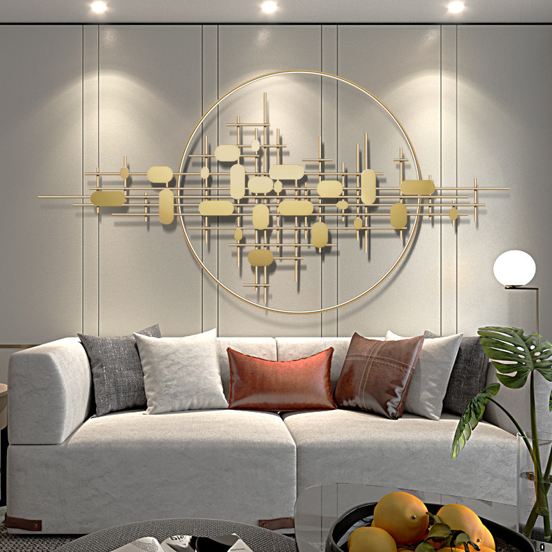 Modern luxury metal wall decoration sofa background wall decoration pendant living room creative iron wall hanging three-dimensional wall decoration