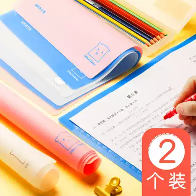 A4 desktop pad for primary school students with A3 writing soft silicone pad this exam special lettering board clip cute test paper transparent non-slip hard pen calligraphy painting children plastic thick cartoon desk learning