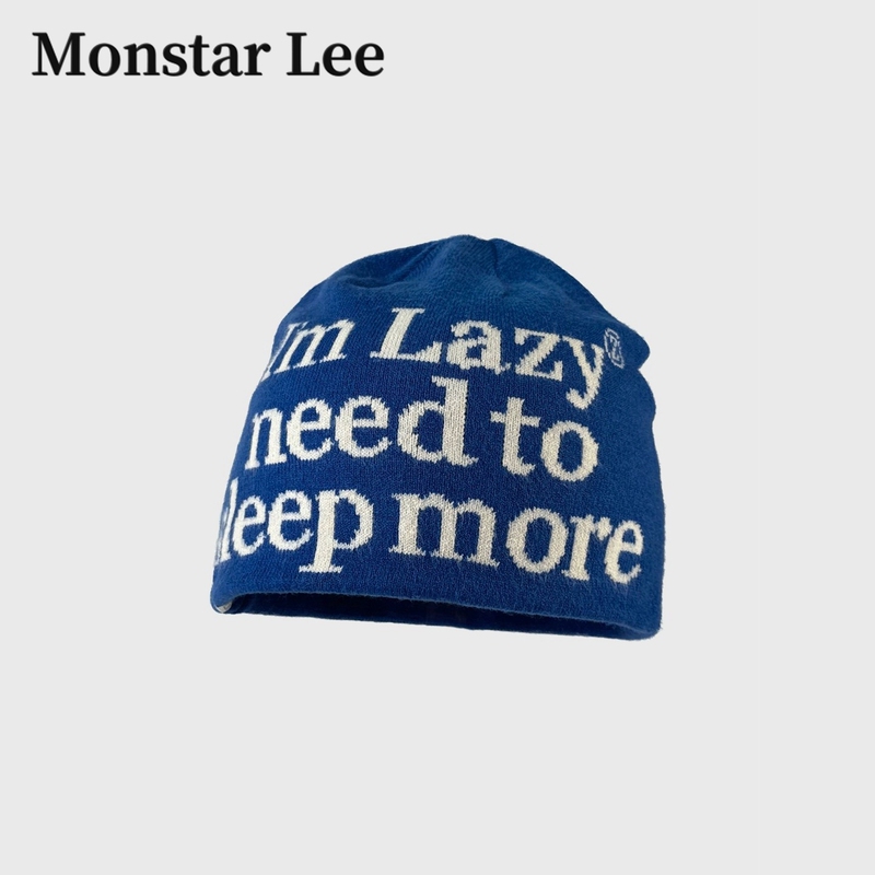 Monstar Lee Japanese Designer Collaboration Jacquard Knit Hat for Men and Women, Autumn and Winter Woolen Hat, Cold Weather Hat Monstar Lee Japanese Designer Collaboration Jacquard Knit Hat for Men and Women, Autumn and Winter Woolen Hat, Cold Weather Hat