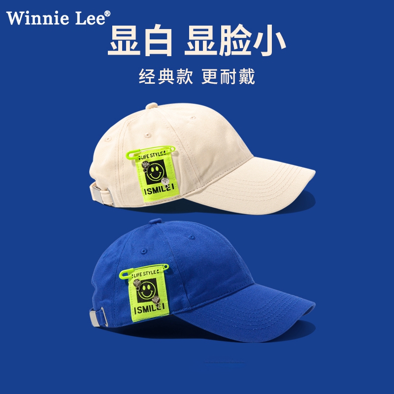 Winnie Lee Japanese designer's joint Baseball Caps Women's Summer Smiley Face Appliqued Duck Tongue Cap Man Thin-Taobao