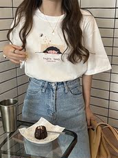 Солдатская детская одежда 网红超甜小情侣印花减龄t恤短袖夏2025韩版宽松休闲洋气学生上衣 With the