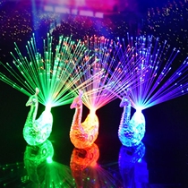 Cartoon projection finger lamp Peacock ring lamp childrens luminous toy small gift night market stall hot selling supply