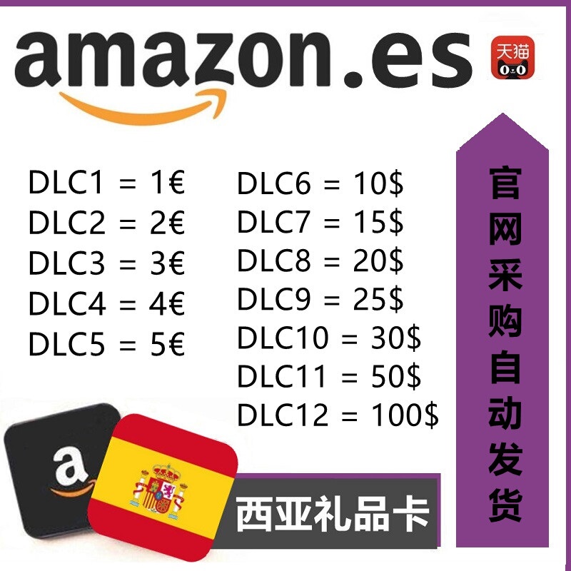 Automatic Asia-Pacific Gift Card 1 2 3 4 5 6 7 8 9 10 15 20 25 30 50 100 Euro Amazon Giftcard Gc Spain Amazon Shopping