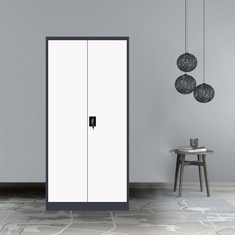 Open Two Doors Iron Filing Cabinet Thickened Steel Grey White Sleeve Color Black White Sheet Iron Cabinet Manufacturer Direct Sales Information Cabinet
