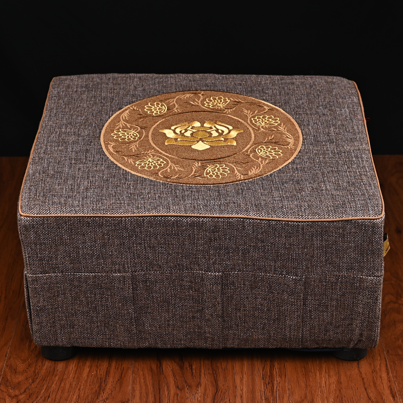Square lotus Baie cushion kneeling cushion solid wood Baie cushion for home kneeling mat Chinese kowtow cushion kneeling stool