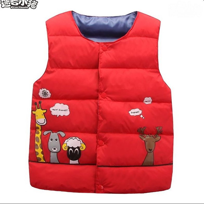 Autumn-winter down cotton waistcoat light slim boy girl child outside wearing waistcoat vest liner warm CUHK cotton clothing