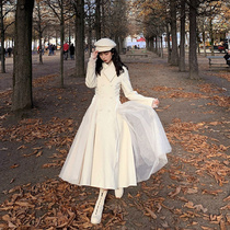 Design sense niche fried Street Womens small fragrant wind autumn and winter dress celebrity French Platycodon grandiflorum Super fairy hair skirt