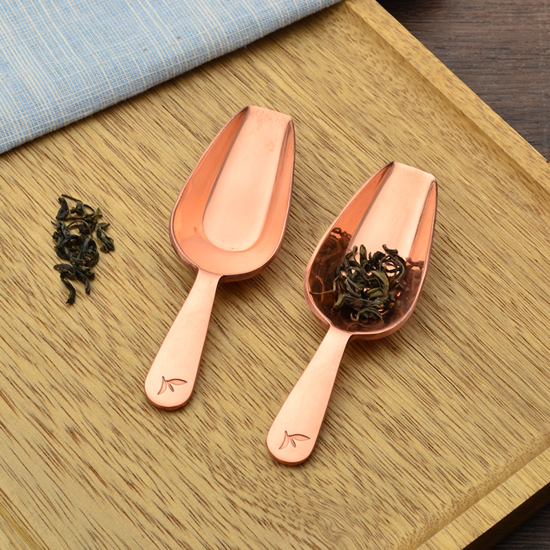 Day-Style Pure Copper Tea Spoon Tea Spade Handmade Mini Small Red Copper Brass Tea Spoon Tea Spoon Single Tea Set Accessories-Taobao