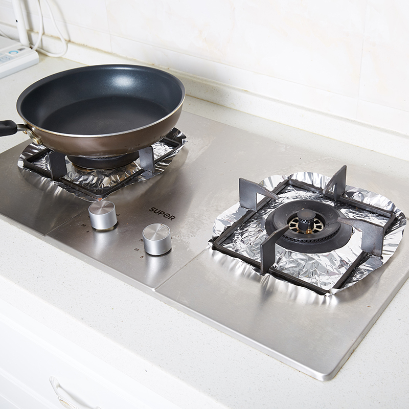 Japanese household gas stove oil-proof aluminum foil tin paper kitchen gas stove oil-proof pad protection pad stove tin paper square