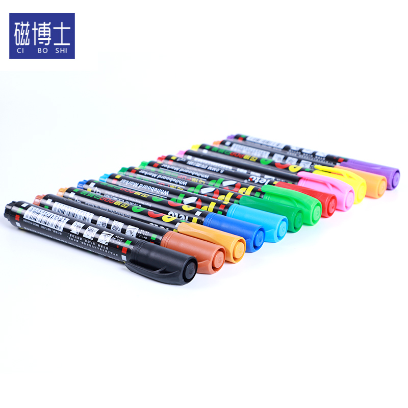 Dr. Magnetic flagship store 12 colors erasable whiteboard pen children's graffiti brush color dust can add ink POP whiteboard pen thick head set