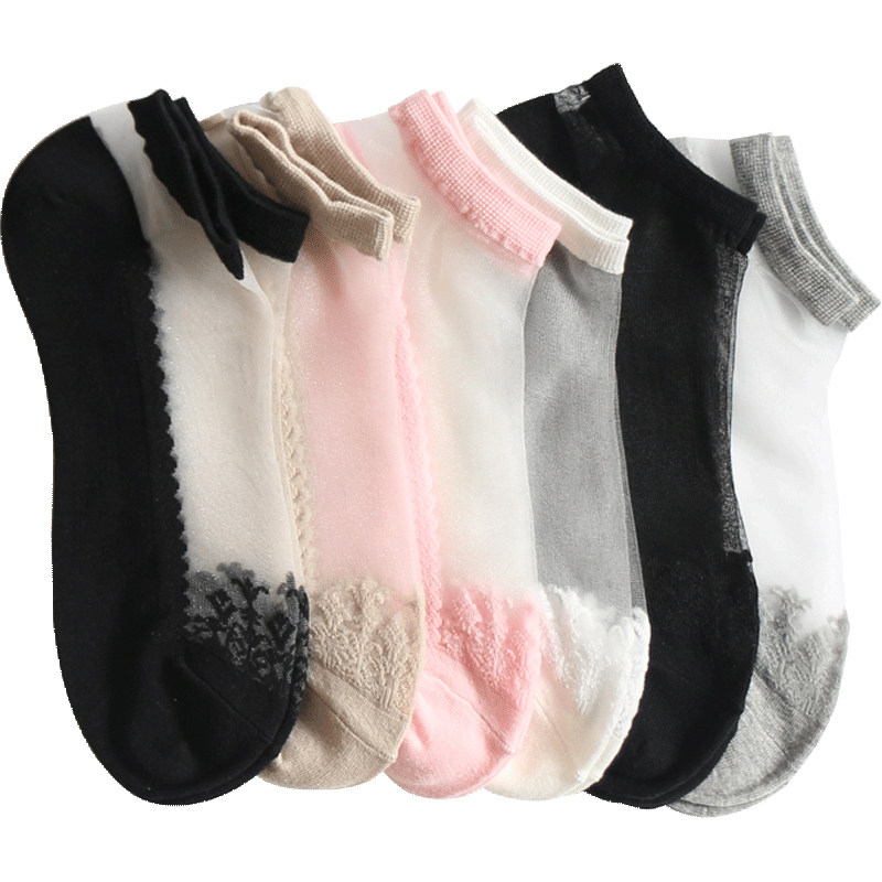 6 Double Dress Season Embroidered Bamboo Fiber Ladies Lace Lace Short Socks Cassocks Cassocks Women Socks Fashion 100 Hitch Socks