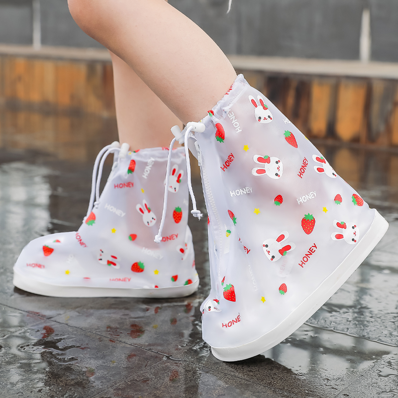 Children Rain shoe cover Anti-slip thickened abrasion resistant female section waterproof rain boot cover can be used repeatedly using student child water shoe cover