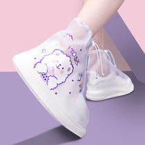 Rainshoes womens summer Japanese cute fashion outer wear waterproof non-slip wear-resistant bottom adult transparent rainy day galoshes rain boots