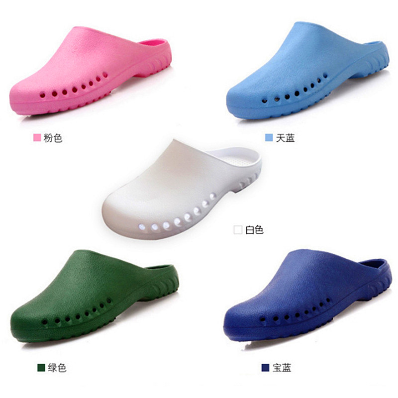 Giày phẫu thuật dép đi trong phòng mổ nữ chống trượt Đơn vị chăm sóc đặc biệt Bao Đầu nam bác sĩ y tá chăm sóc y tế ICU giày lỗ y tế dép y tế