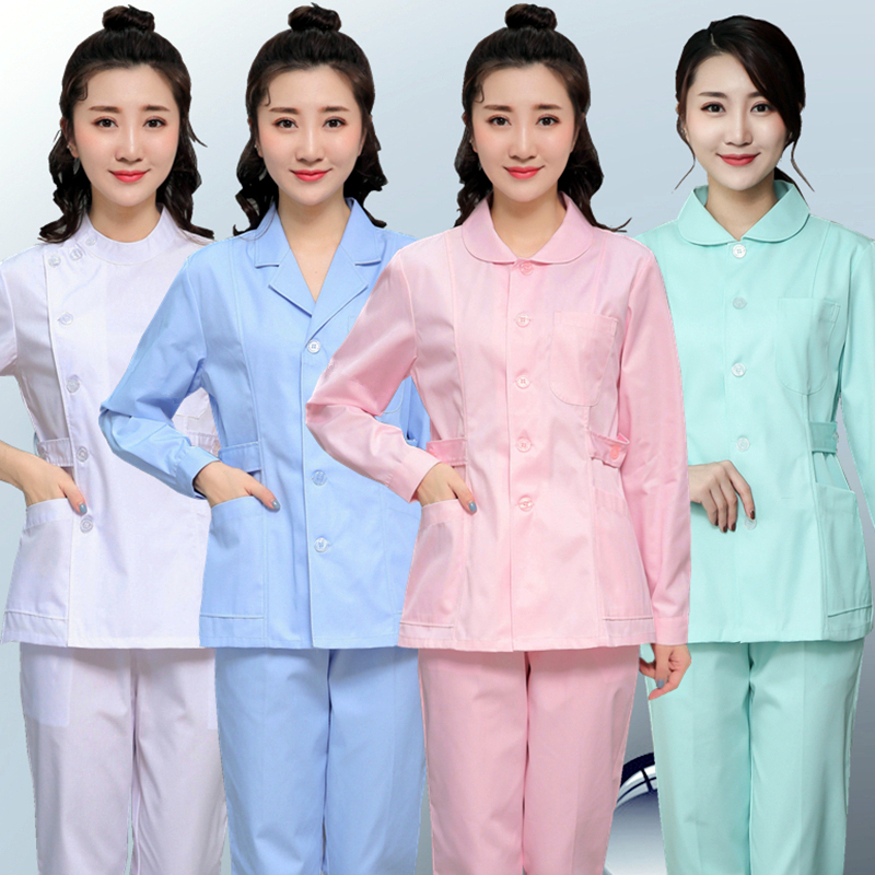 Nurse's clothing Two-style suit Long sleeves Female summer nurse Two sets of round collar Dental Oral doctors Nursing work clothes
