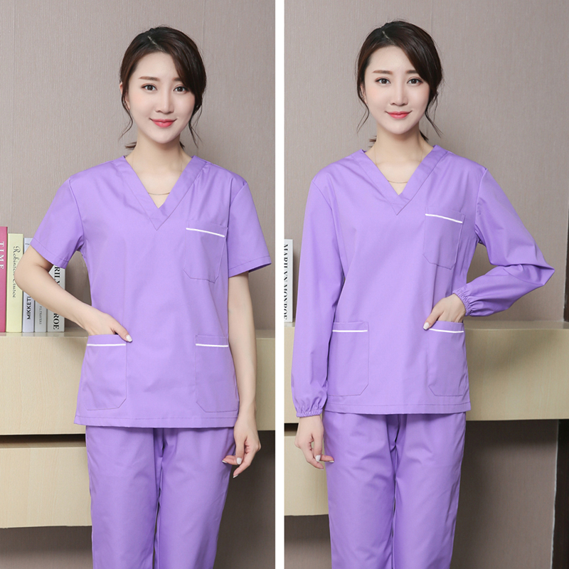 Jane Fie Love Han Edition Purple Rolan Color Handwashing Women's Dental Doctor Nurses Mooness Club Month-In-Law Work Suit Suit