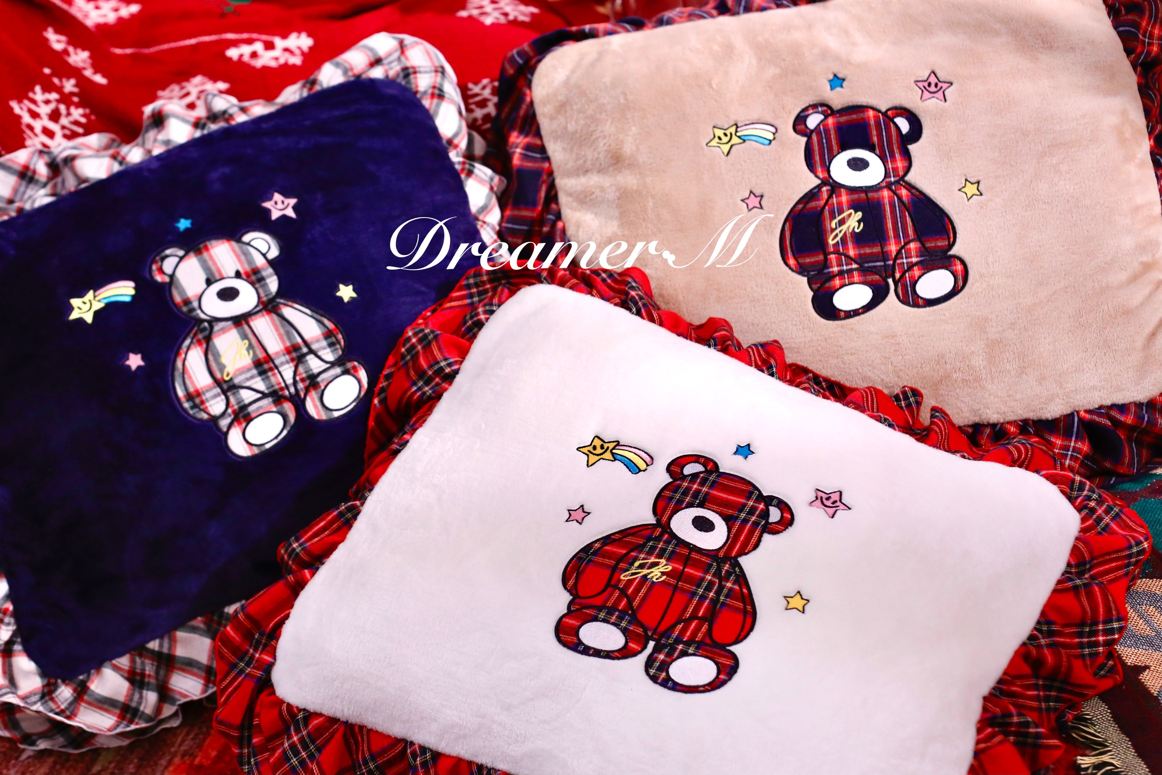 Admai's Adventure Little Bear Dreams ~ Gorgeous Tricolour Embroidered Little Bear Milk Suede Washable Ultra Soft Not Static Dog Nest