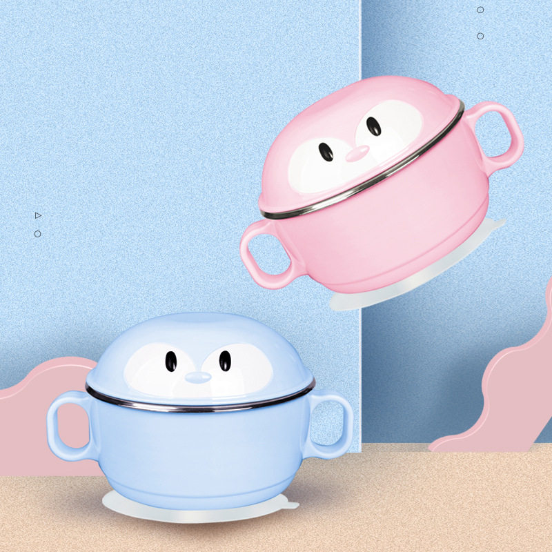 Korea hot sell children suction cup bowl baby cutlery baby 304 stainless steel insulated bowl rice bowl manufacturer-Taobao