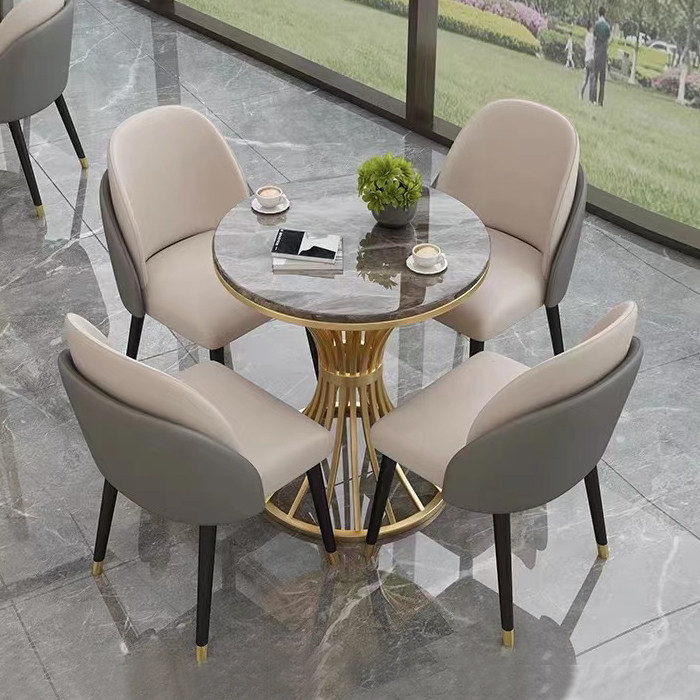 4S shop negotiation table and chair combination reception leisure table and chair combination small round table commercial table reception table rock plate dining table