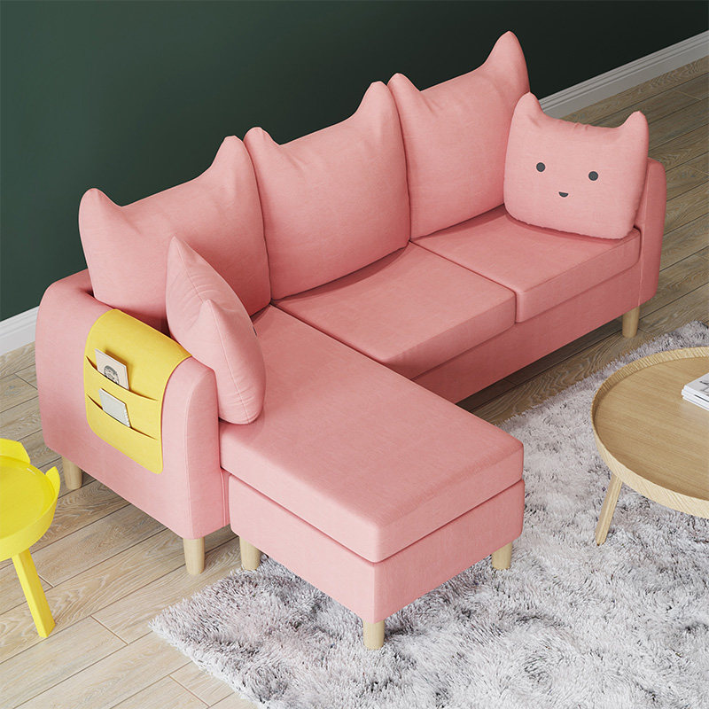 Fabric sofa small apartment cute living room bedroom apartment double rental room combination small sofa net red female