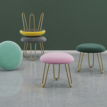 Round stool home small sitting pier Nordic fabric bench ins net red shoe stool light luxury living room coffee table low stool