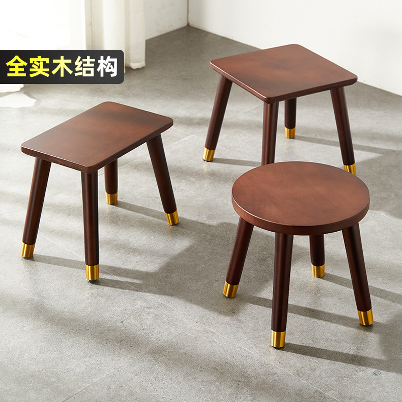 Solid wood stool home small bench door changing shoe stool living room sofa coffee table stool simple small chair low stool net red