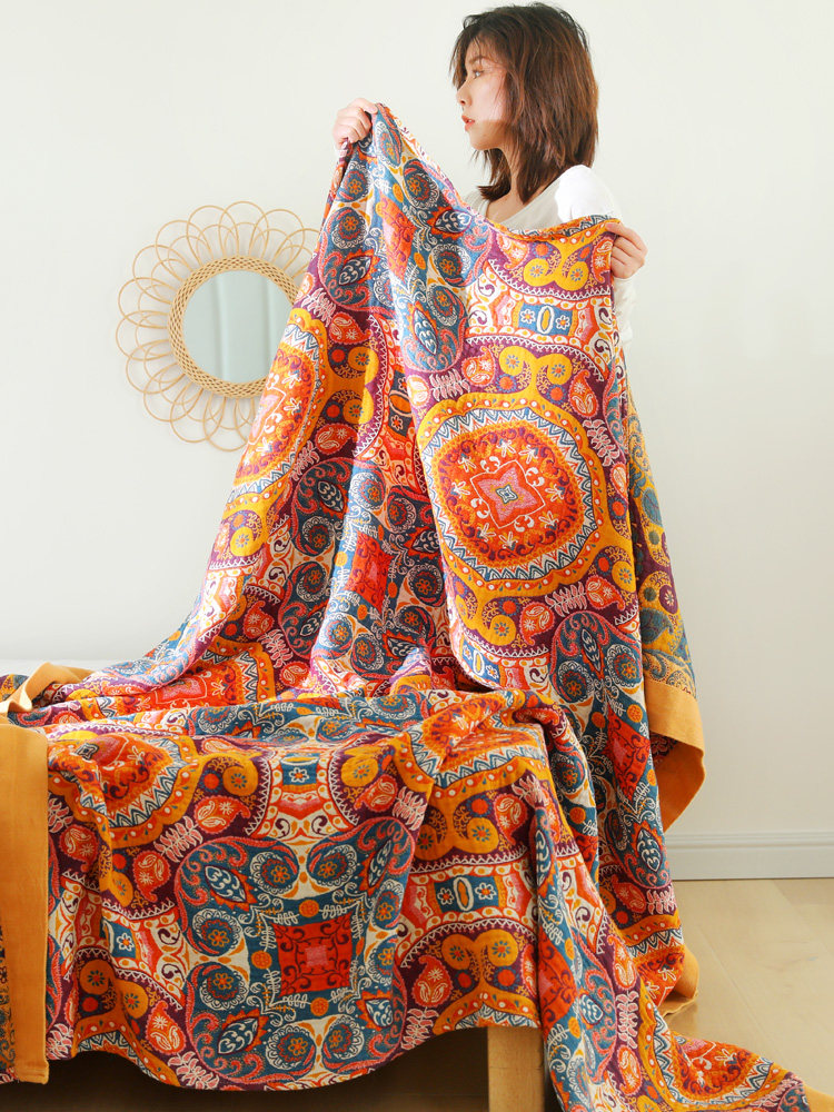 Summer cotton gauze towel by lunch break blanket single double blanket air conditioner by Japanese style blanket summer cool quilt