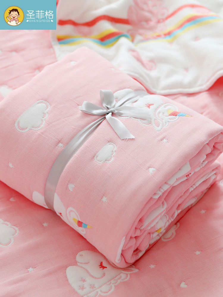 Autumn and winter baby blanket Cotton quilt 10 layers of gauze cover quilt thickened children's blanket Bath towel Towel quilt Air conditioning quilt