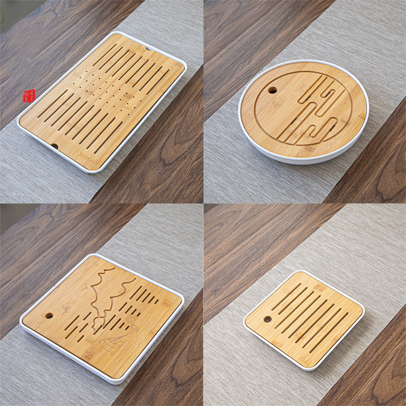 Tea tray teacup tray light luxury exquisite tea plate tea tray tea set supplies single piece teapot drain tray home one small