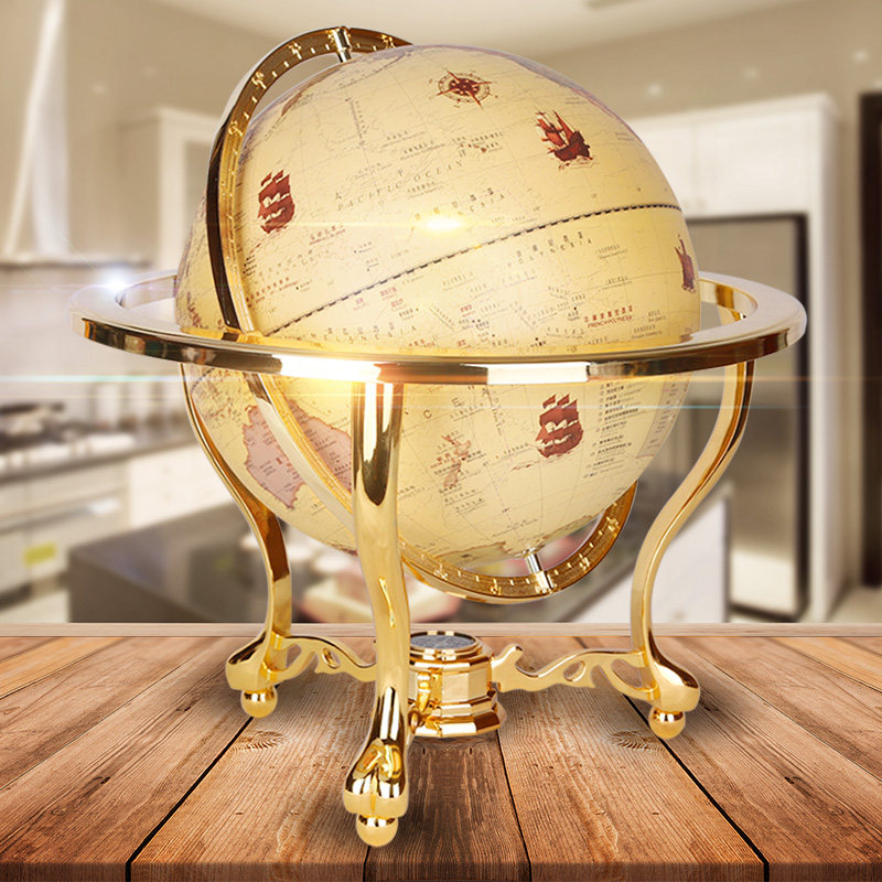 Where universal retro 32cm large HD world globe M 25cm Office living room study European style decoration