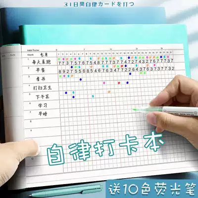 Self-discipline card daily plan habit to develop time management axis schedule summer vacation todolist month week planning mind map book student calendar record study list